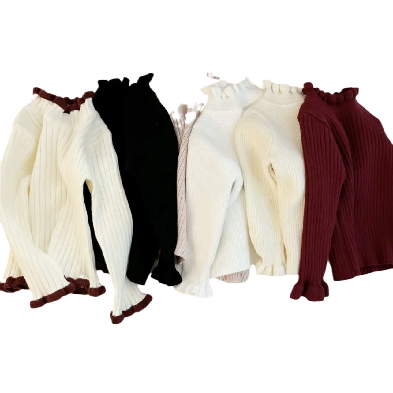 Cream Girls New Baby Top Little Girl Princess Ear Base Shirt Children's Sweater Cute Trend