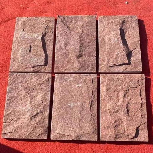 Factory Direct Sales of High-Quality Red Sandstone, Matte Surface with Pebbled Finish, Suitable for Wall and Floor Dry Hanging