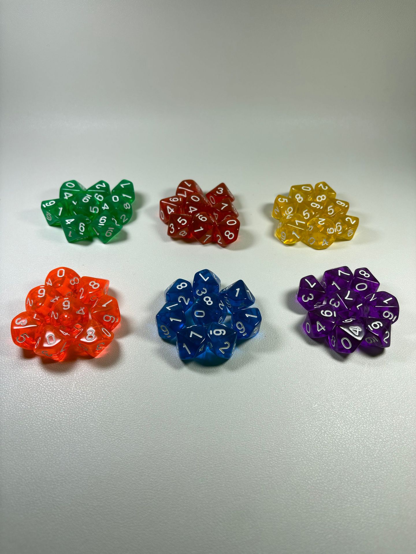 New High-End 10-Sided High-Transparency Colorful Transparent Acrylic Dice for Tabletop Role-Playing Games, Entertainment, and Teaching Accessories