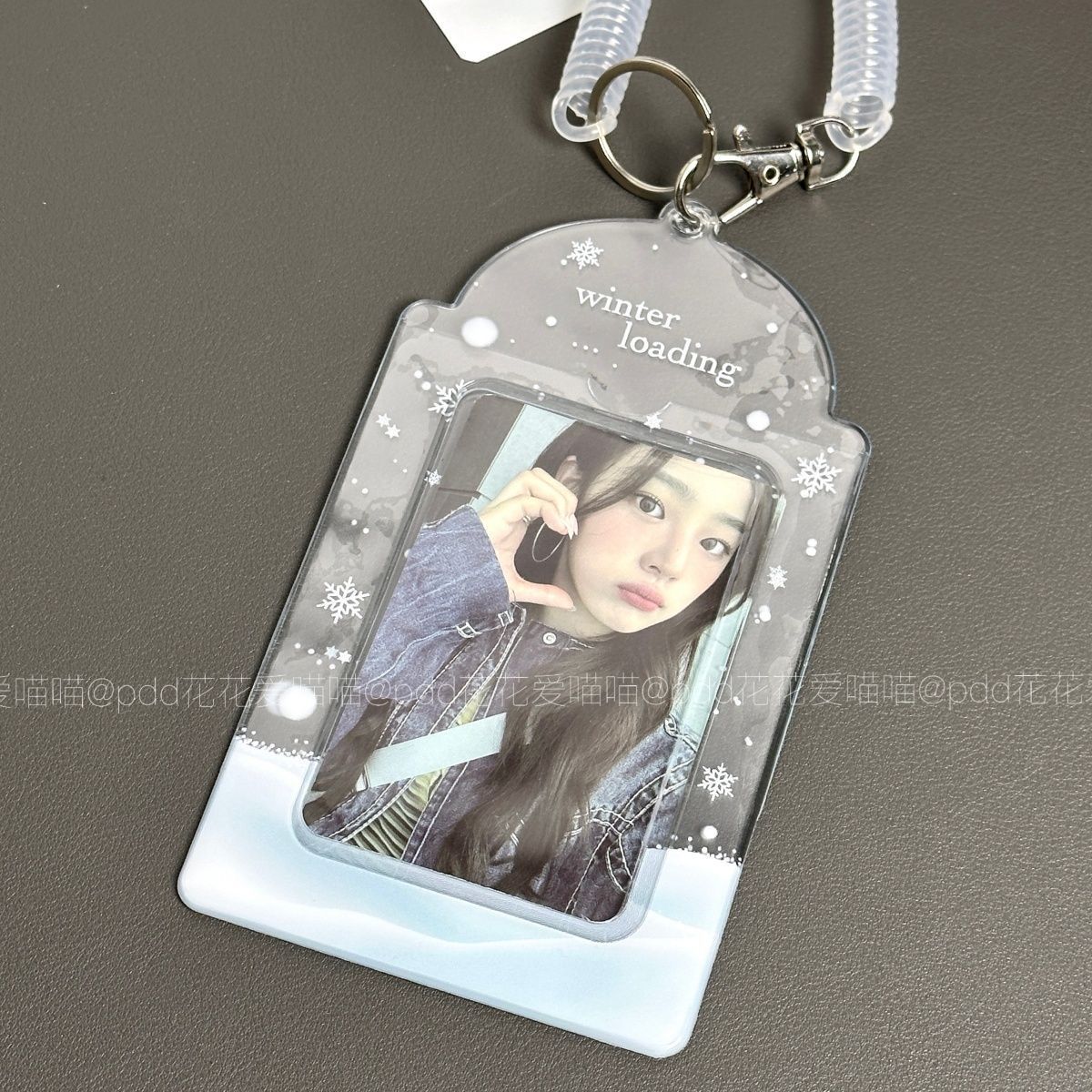 Original Ins Winter Snowflake Transparent Card Holder Pvc Star Idol Small Card Storage Meal Card Idol Campus Card Pendant