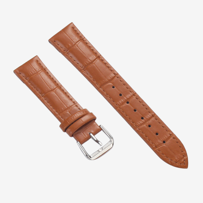 Genuine Leather Bamboo Crocodile Watch Strap Soft Calfskin Thin Band Wristband Waterproof Pin Buckle Leather Strap Chain