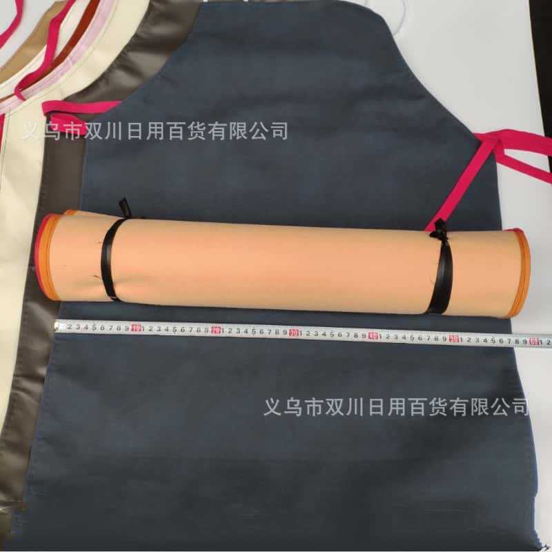 Soft leather apron PU waterproof anti-oil leather kitchen dishwashing work apron two dollar store stall supply wholesale