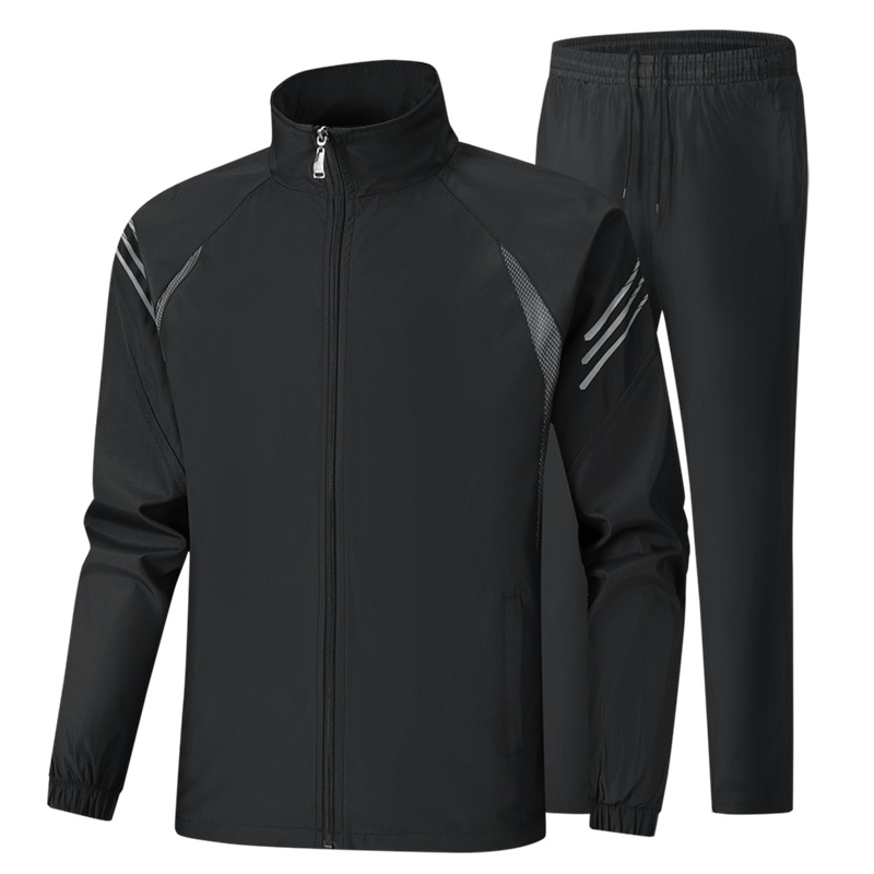 2025 Autumn and Winter Outdoor Leisure Group Uniforms, Sports Suits, Stand-Up Collar Group Performance Suits, Two-Piece Set 50D Complex