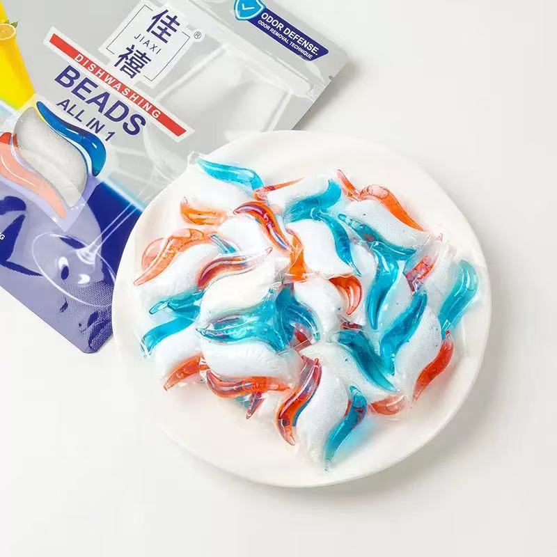 Jiaxi моющие бусины, специальный многофункциональный трехв одном посудомоечный порошок, мощное обезжиривание, защита от накипи, не требует промывания, без остатков