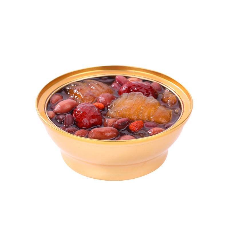 Dried Tangerine Peel Five-Red Soup with Fresh Stewed Fish Maw, Red Kidney Beans, Red Rice, Red Ginseng, and Goji Berry Canned Meal Replacement