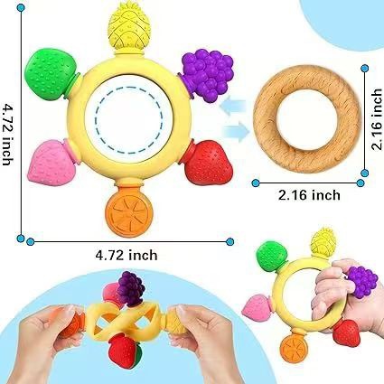 Amazon Cross-Border New Teether Silicone Material Baby Teething Period Molar Toy Baby Anti-Eating Hand Bite Toy