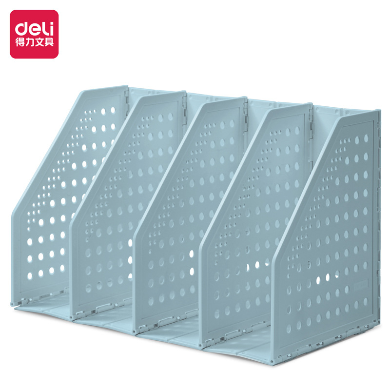 Deli TB506 quadruple foldable book stand student retractable stand bookshelf shrink frame table folding file bar