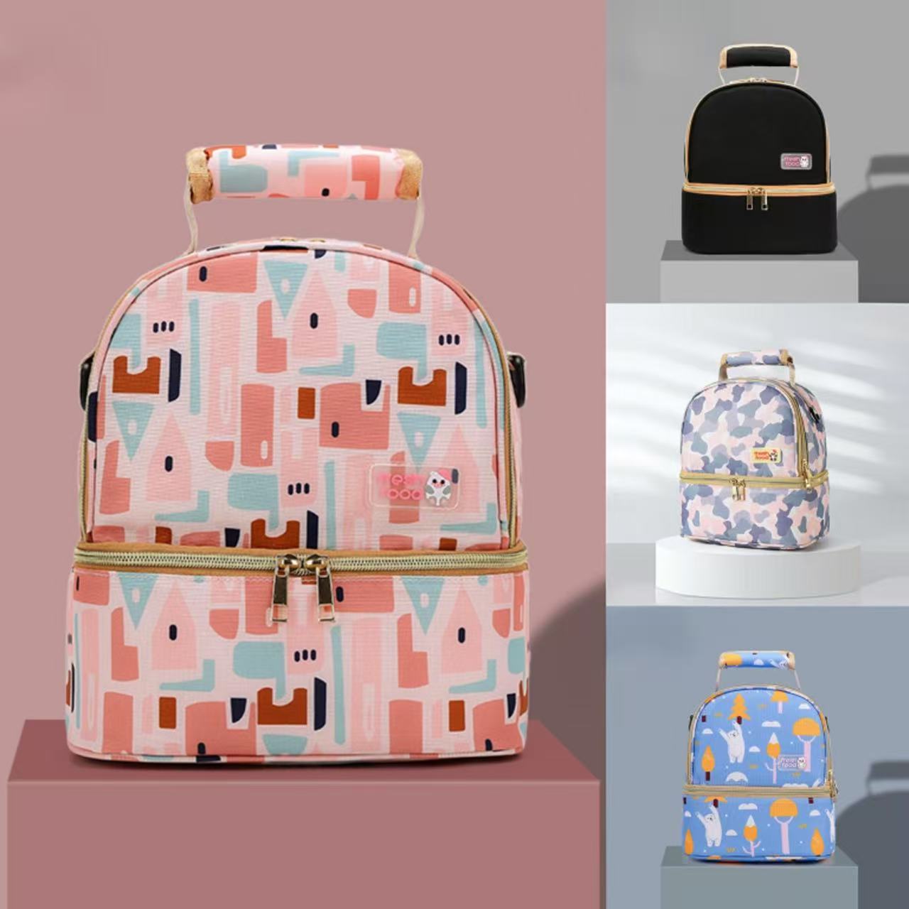 Mommy Bag Breast Milk Preservation Bag Double-Shoulder Insulated Milk Backpack Milk Storage Backpack Double-Layer Portable Bottle Cooler Bag Wholesale