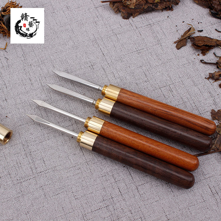 Качественный чайный нож из нержавеющей стали с черным деревом, игла для пуэра, чайный конус, аксессуары для чайного набора, изготовление с гравировкой логотипа