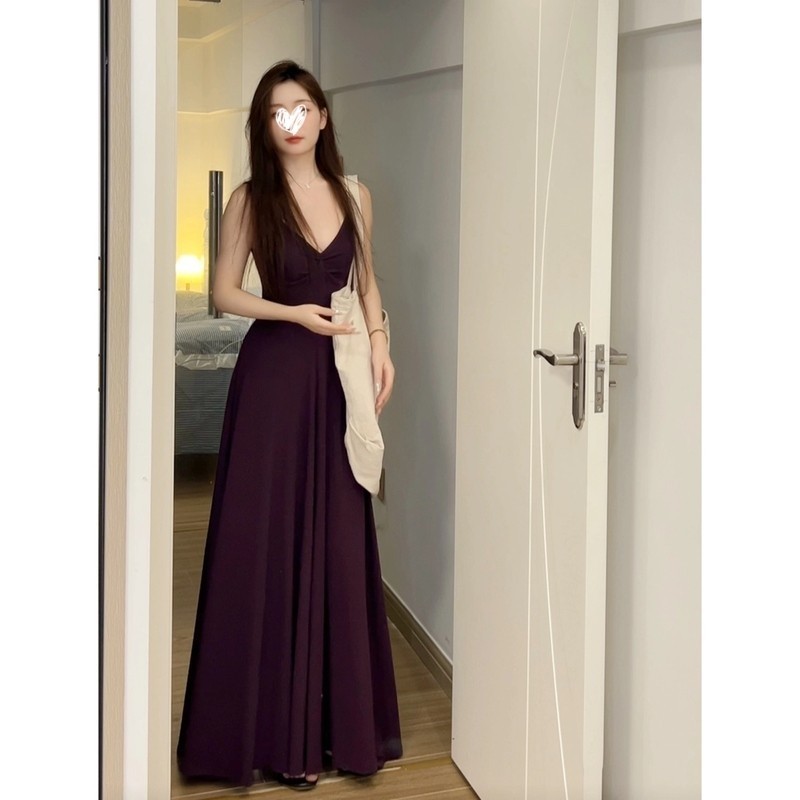 【Gentle and Relaxed Feel】Knitted Slip Dress with Chest Pad, Exquisite Workmanship, Excess Material, Self-Purchase