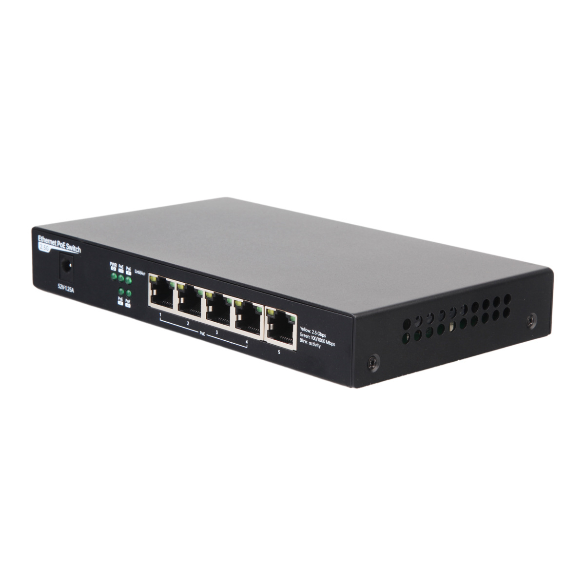 5-Port 2.5g Poe Switch 2.5g Poe Unmanaged Switch Plug and Play Monitoring Home Splitter