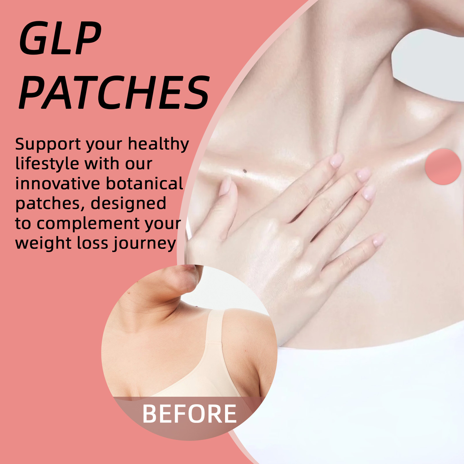Popular Cross-Border Tk-Style Glp-1 Body Care Patches for Shaping Lazy People's Arms and Abdomen Skin