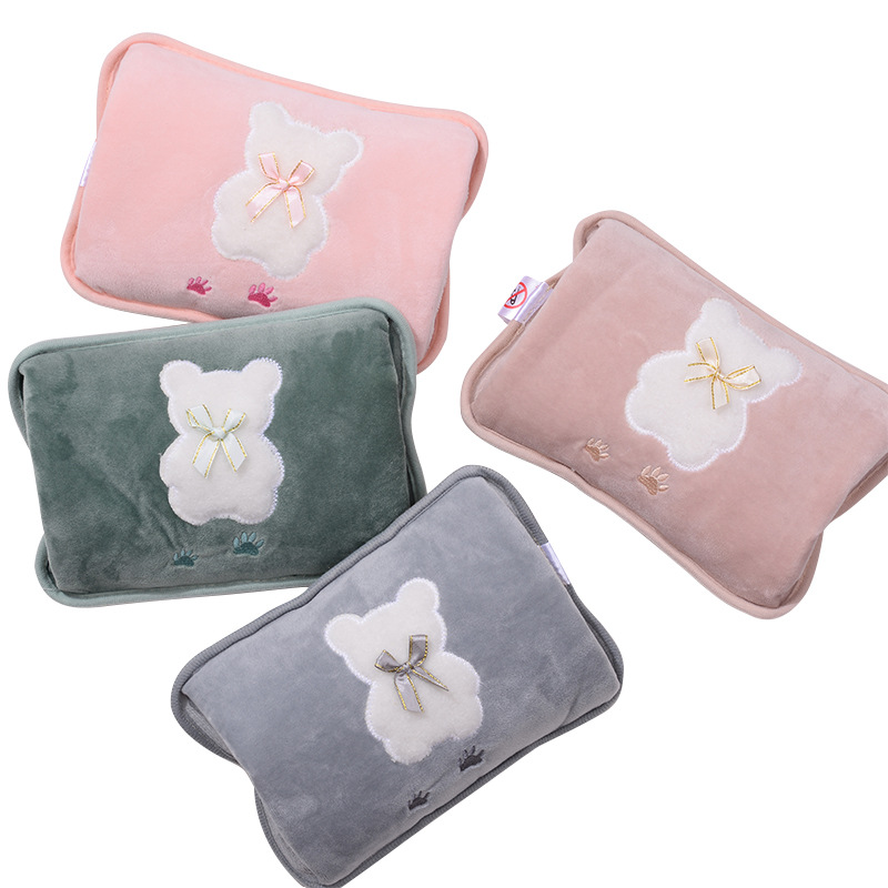 Cross-Border Gift Hot Water Bottle Rechargeable Explosion-Proof Automatic Power-Off Plush Belly Warmer Baby Cartoon Cute Hand Warmer Bag