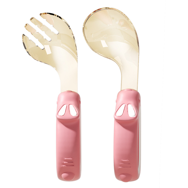 Silicone Fork and Spoon Baby Independent Eating Spoon Eating Training Kidsren's Food Supplement PPSU Fork and Spoon