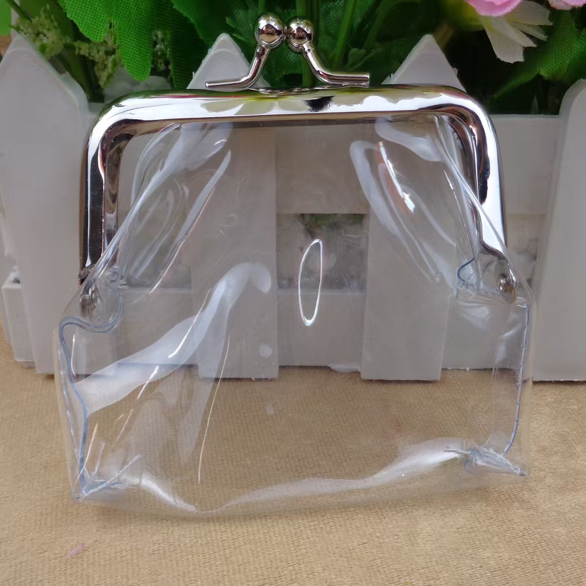 Coin Purse, Portable Card Holder and Pvc Transparent Card Keychain Case 4inch Pvc Material