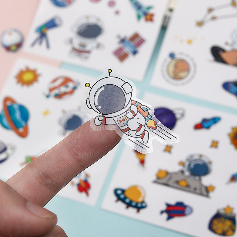 Cartoon Stickers Space Astronaut Cute Waterproof Stickers Water Cup Thermos Cup Notebook Account Stickers Wholesale