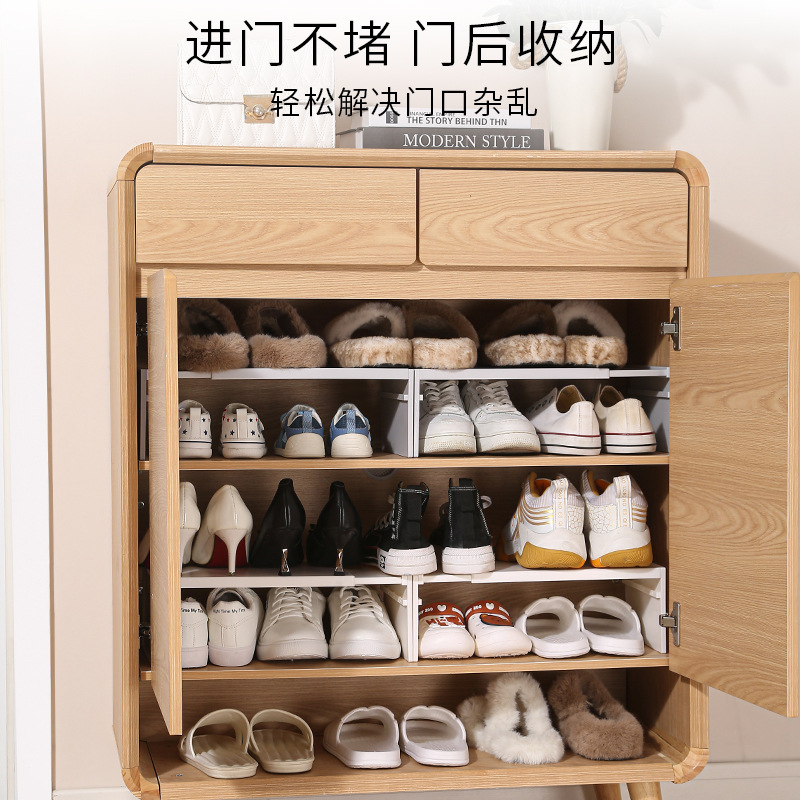 Multi-layer retractable adjustable shoe rack folding double-layer shoe bracket space-saving shoe storage artifact shoe cabinet layered