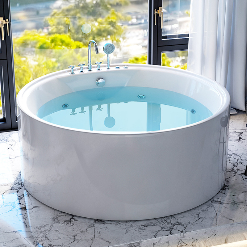 Large Round Bathtub for Home Use in Villas, Double-Person Constant Temperature Massage Bathtub, Hotel and Guesthouse Bathtub, Acrylic Bathtub