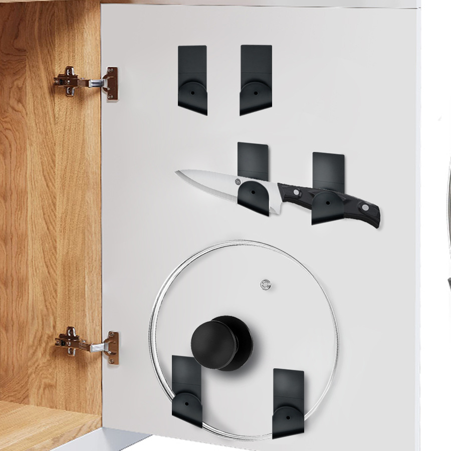 Pot Lid Rack Kitchen Storage Rack Wall Hanging Punch-free Simple Kitchen Pot Lid Sticky Hook Plate Pot Lid Storage Rack Cross-border