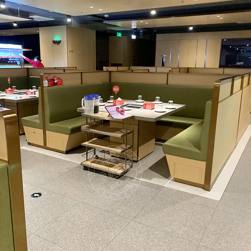 Haidilao Hot Pot Table Same Style Full Set Commercial Smokeless Purification Induction Cooker Dining Table Hot Pot Restaurant Table and Chair Deck