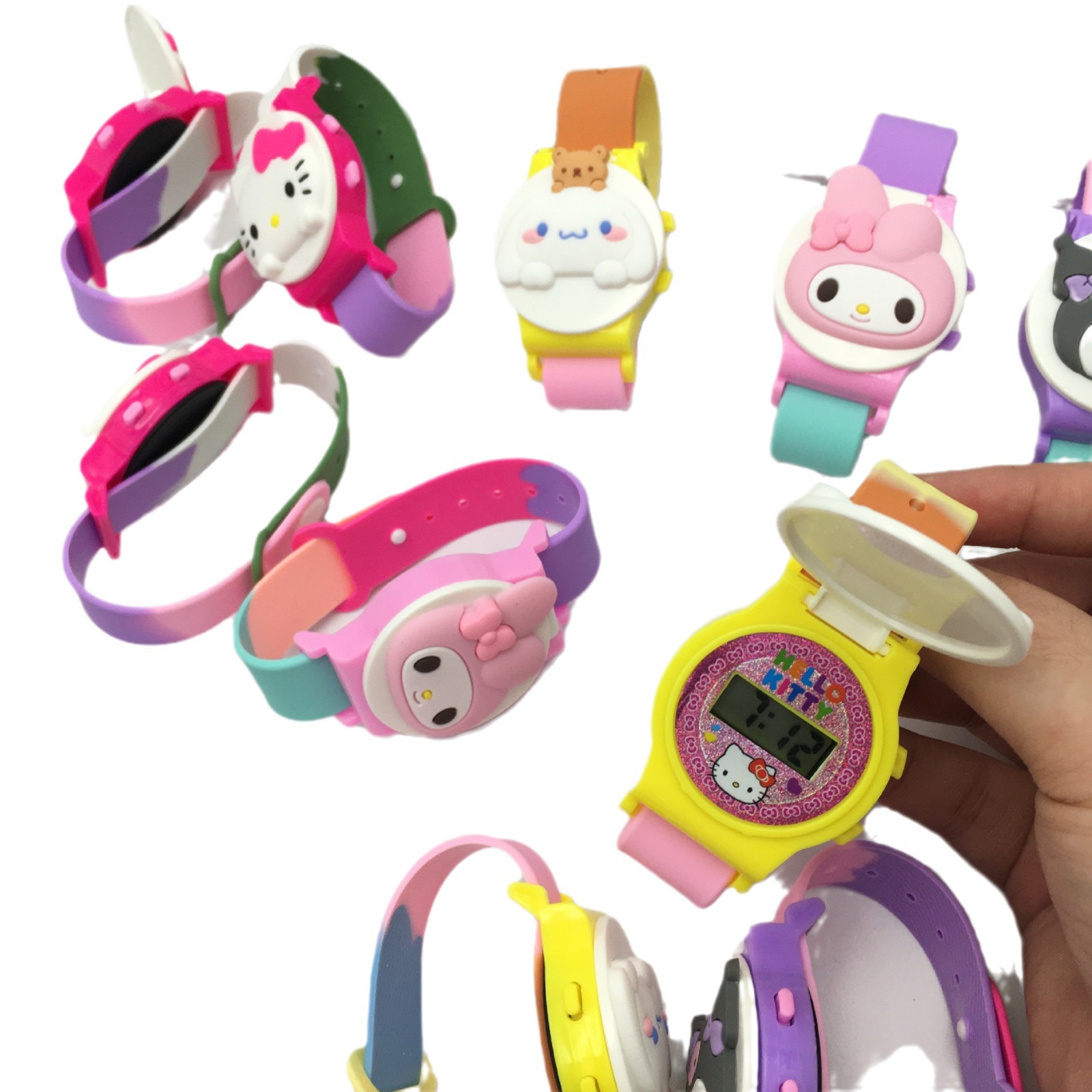 Anime sanliou silicone electronic watch loromi big ear dog Melita children's watch gift scratching machine watch