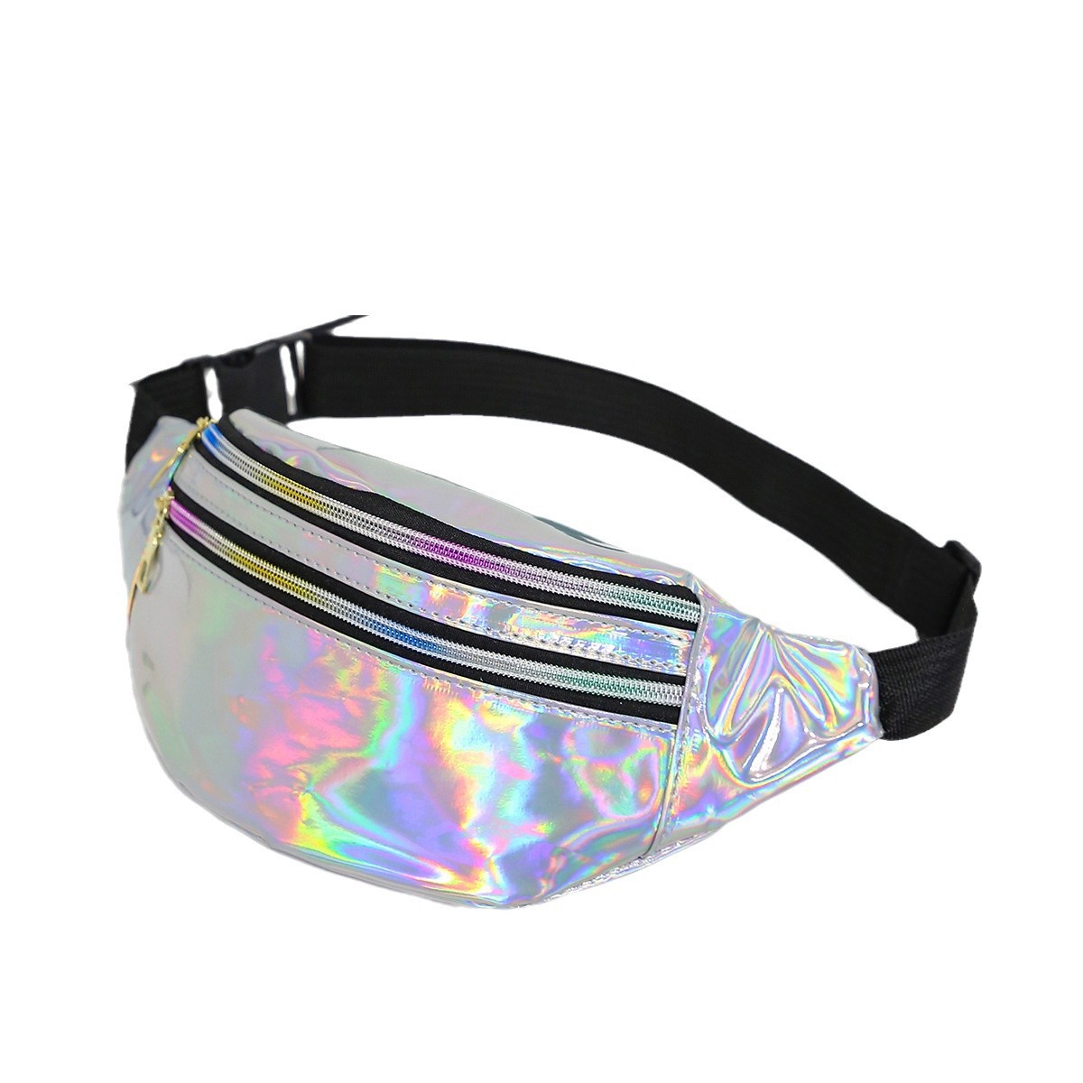 New Running Laser Waist Bag Women's Crossbody Chest Bag Reflective Outdoor Beach Bag Trendy Men's Personalized Cashier Bag Women