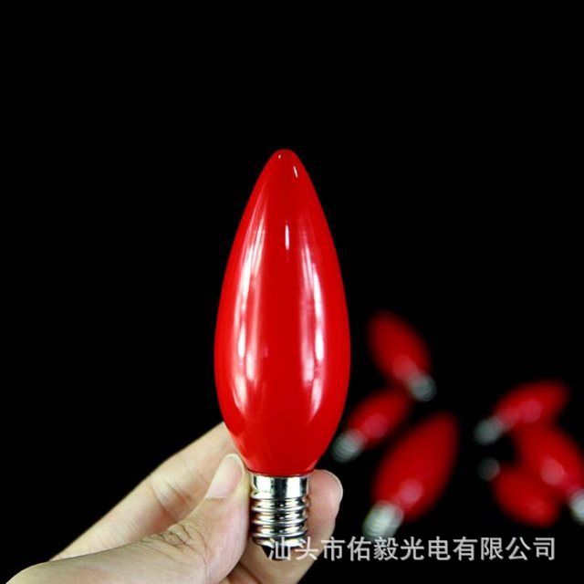 Youyi C30 красная лампочка E14 с плоской головкой