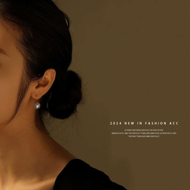 Retro High-End Large Pearl Earrings, Accessible Luxury Ladylike Earrings, New Trendy High Heels, Korean Style Earrings