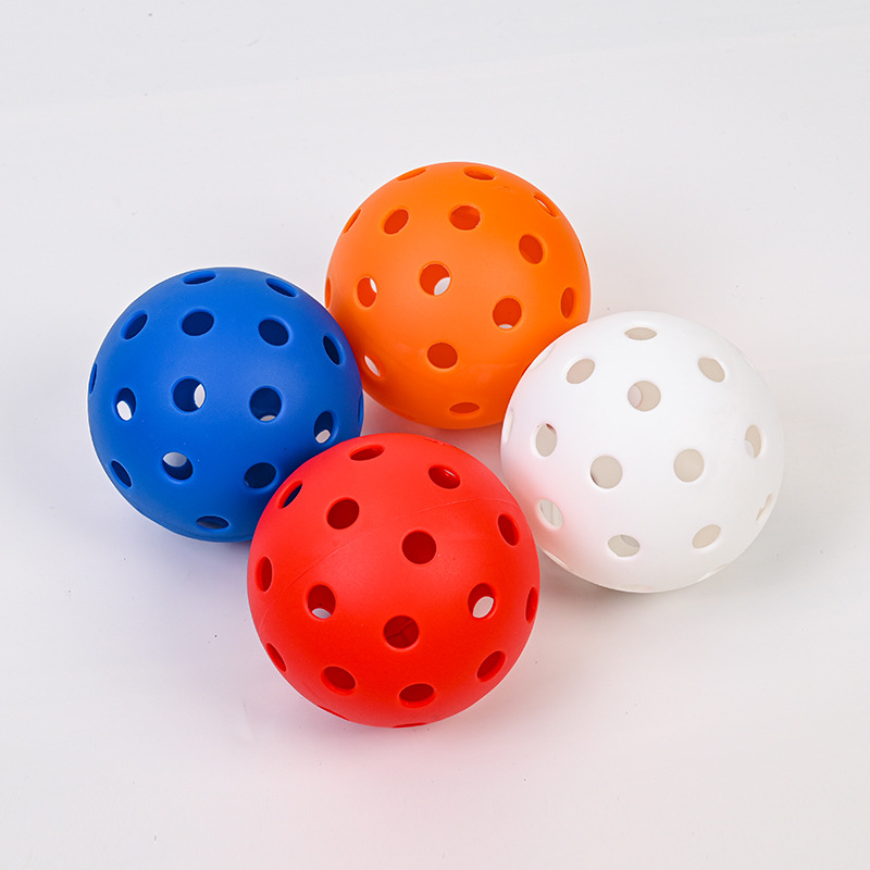Outdoor 40-Hole Tpe Pickleball Elastic Multi-Color Hole Ball Game Training Hollow Ball Plastic