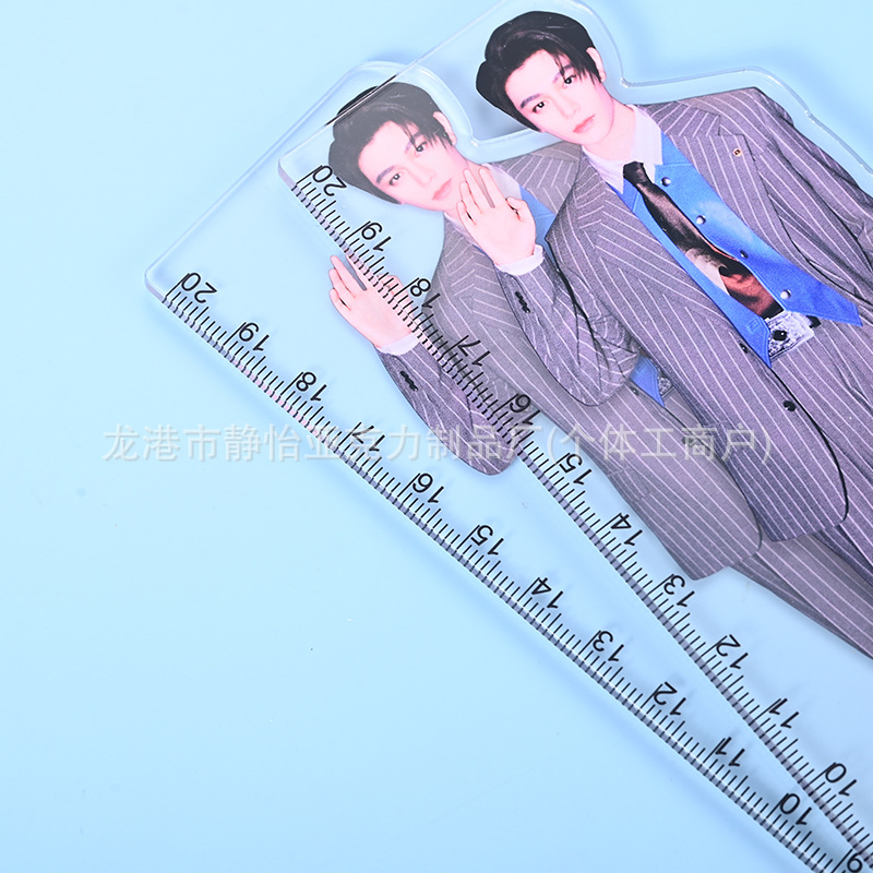 Acrylic Ruler Custom-Made with Celebrity Quirky Long Legs Design, Idol Support Merchandise, Student Gift Customization