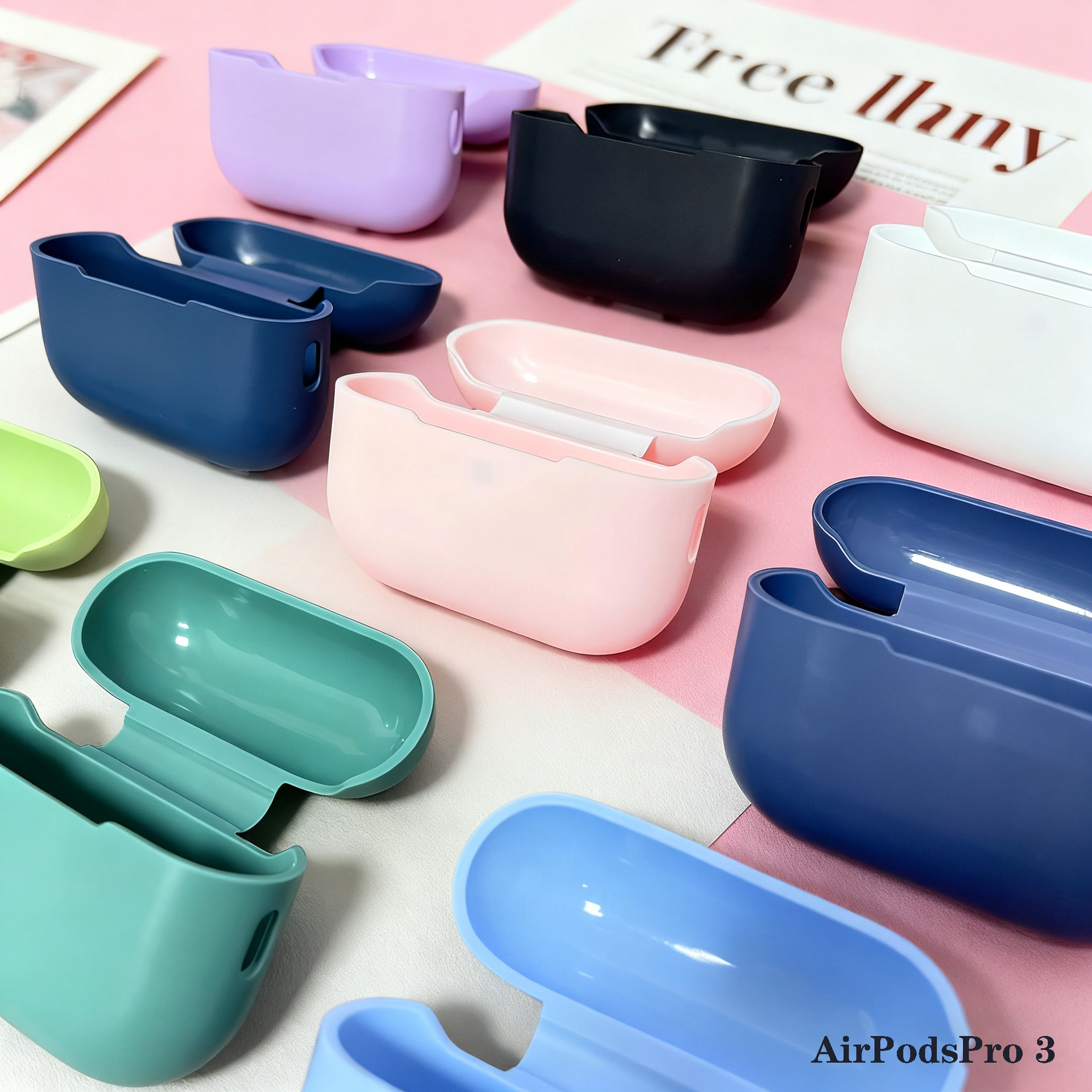 Suitable for Apple Headphone Case Airpodspro3 Silicone Protective Case AirPods Bluetooth Headphone Protective Case