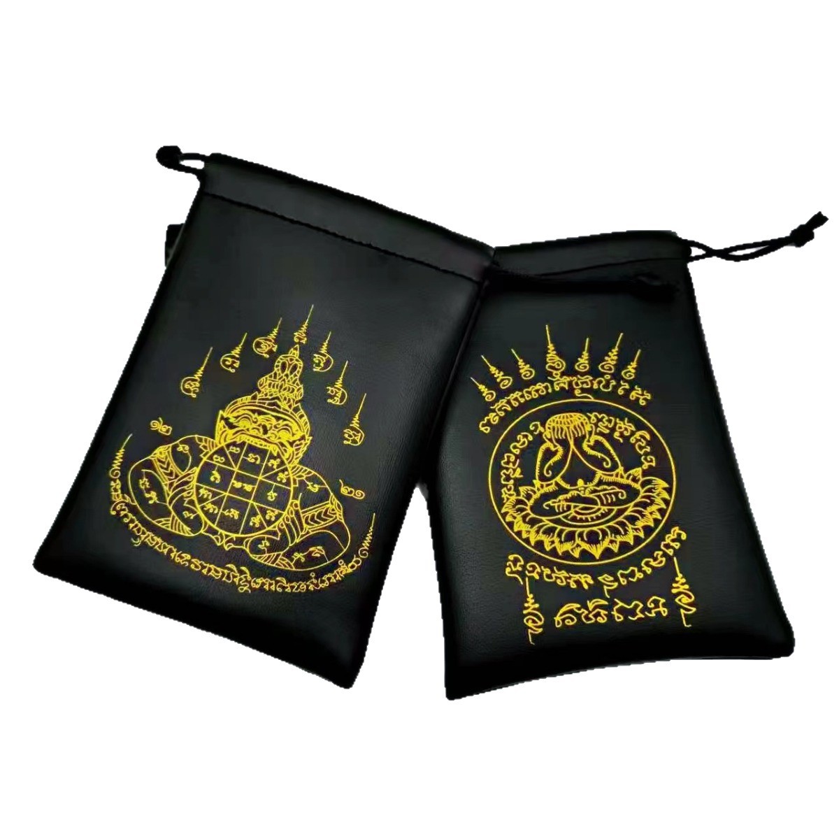 Authentic Thai-Style Buddhist Amulet Storage Bag, Drawstring Pouch, Special Bag for Amulets