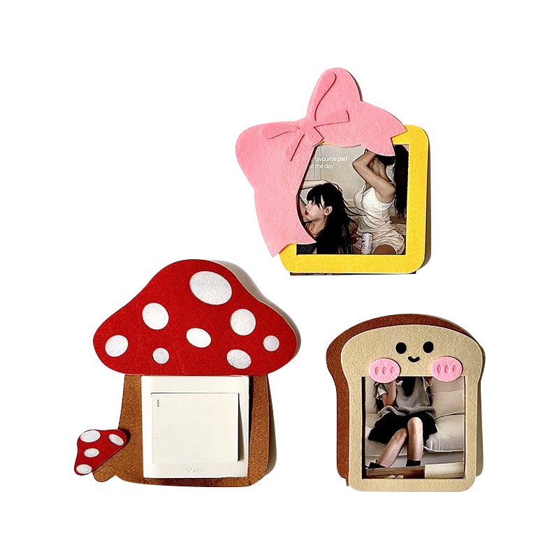 Creative home does not hurt the wall non-adhesive felt switch stickers manufacturers wholesale color creative pattern felt switch stickers