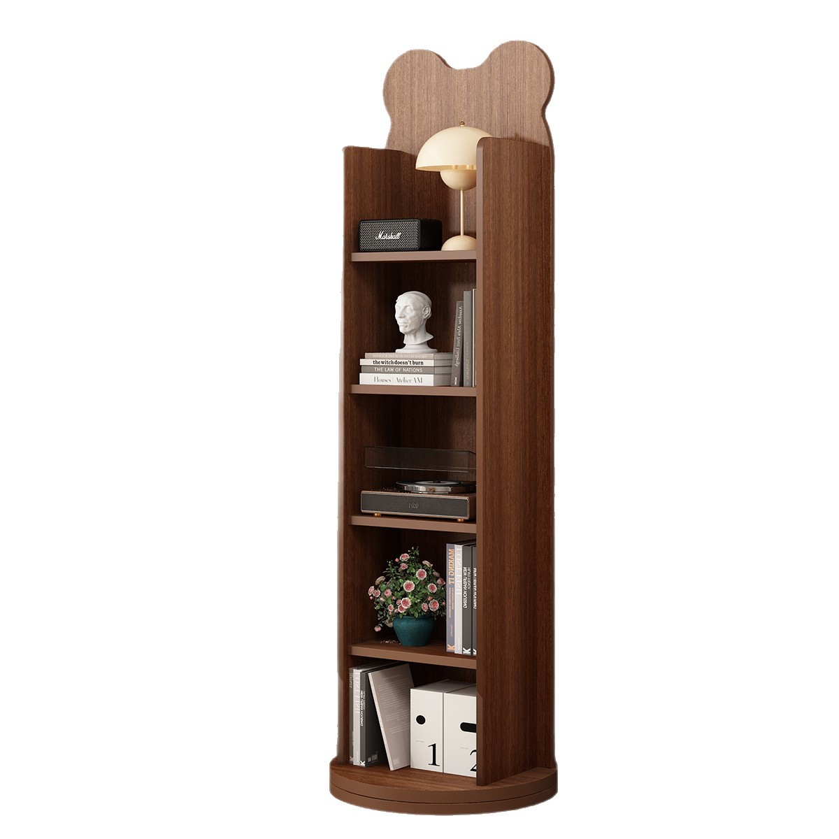 Bear Full-Length Mirror Rotating Dressing Mirror Home Bedroom Multi-Functional Floor Mirror Bookshelf Storage Integrated Large Fitting Mirror