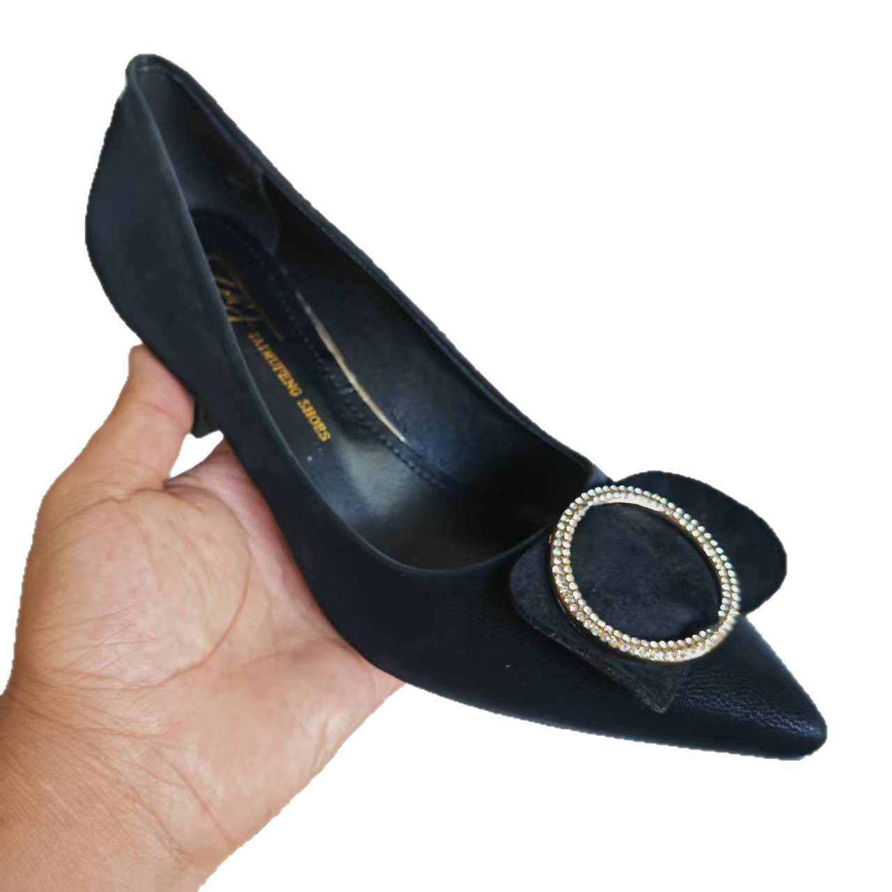 New Banquet High Heels, Fashionable Pointed Toe Stiletto Sequin Fabric Women's Shoes, Mid-Heel 3-6cm, Elegant and Stylish