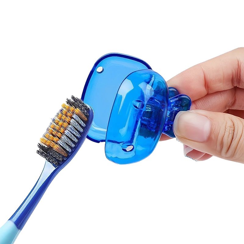 Cross-Border Amazon Popular Toothbrush Storage Clip, Travel Essential Toothbrush Protective Cap, Portable Plastic Toothbrush Box