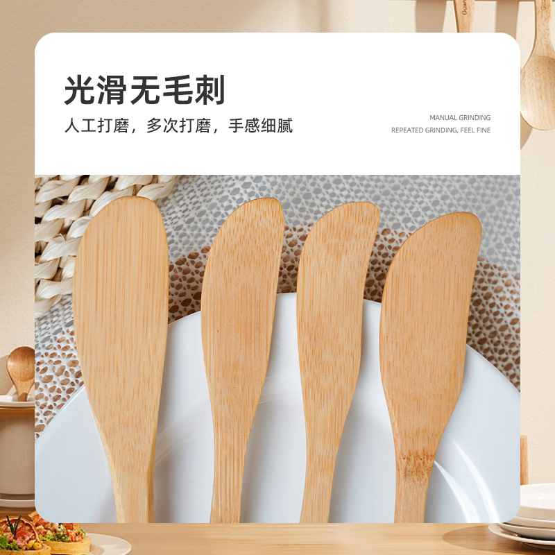 Factory direct natural wooden knife LOGO cheese knife children's knife honey mixing western knife butter bamboo knife