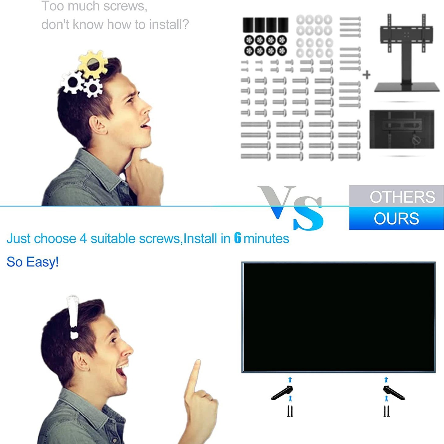 Base Bracket Suitable for Kent Tv Bracket 32 40 49 50 55 Screw Adapter Tc Bracket