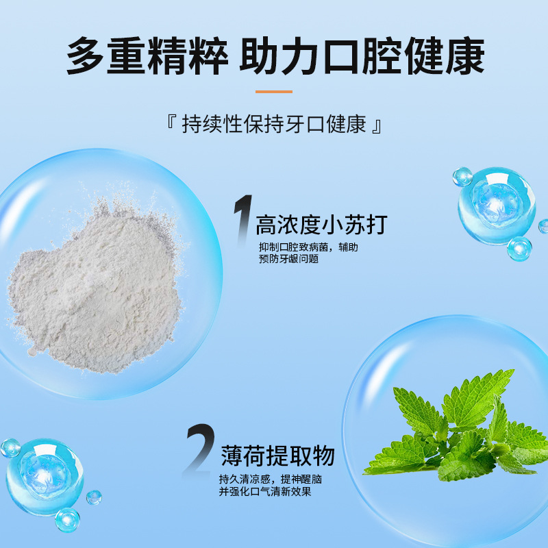 110g Douyin Popular Mint Baking Soda Toothpaste Fresh Breath Refreshing Yellow Stain Removal Toothpaste Home Wholesale