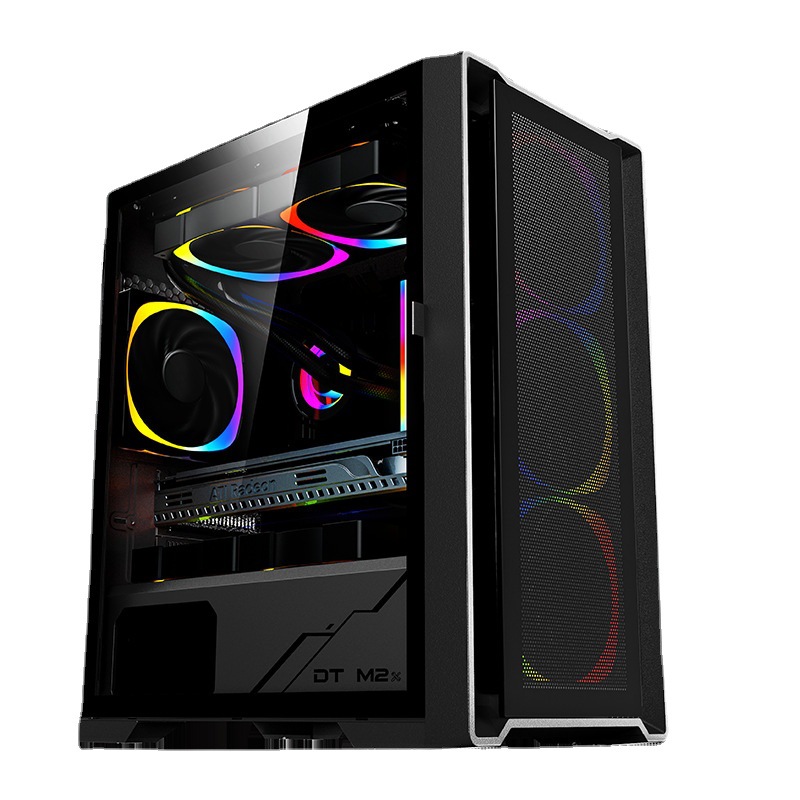 Cross-border dust player M2 wide-body tempered glass computer case desktop cartoon e-sports game Main case