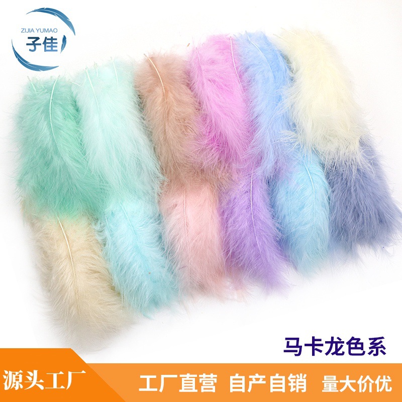 Feather decoration color turkey feather pointed tail velvet dream catcher diy handmade net red luminous wave ball
Decoration material