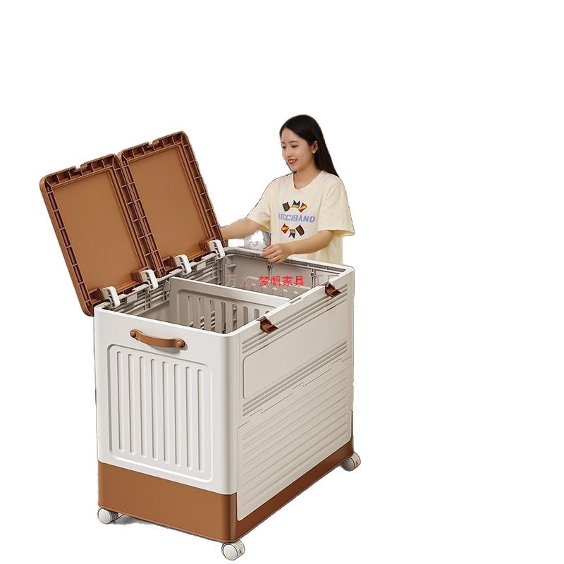 Clothes Storage Box Organizer Large Capacity Super Household Flip-Top Foldableing Box Seasonal Clothing Quilt Storage Cabinet