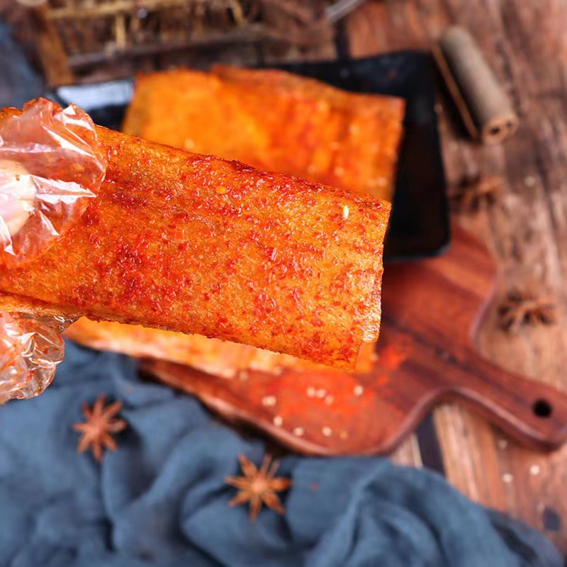 Online celebrity old-fashioned handmade large spicy slices 8090 s childhood memories shredded spicy bean slices nostalgic casual snacks wholesale