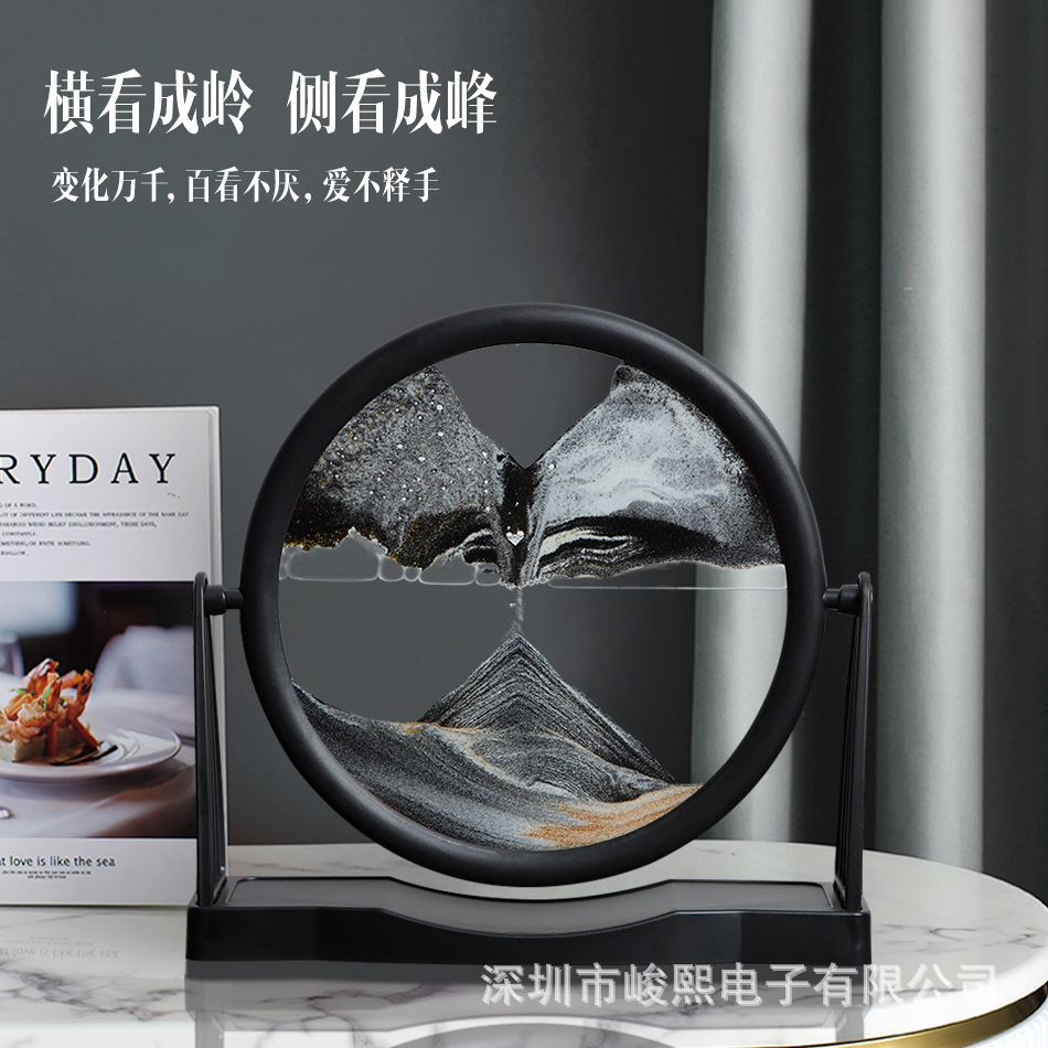 Cross-border new creative gifts 3d night light quicksand painting desktop ornaments bedroom bedside atmosphere desk lamp