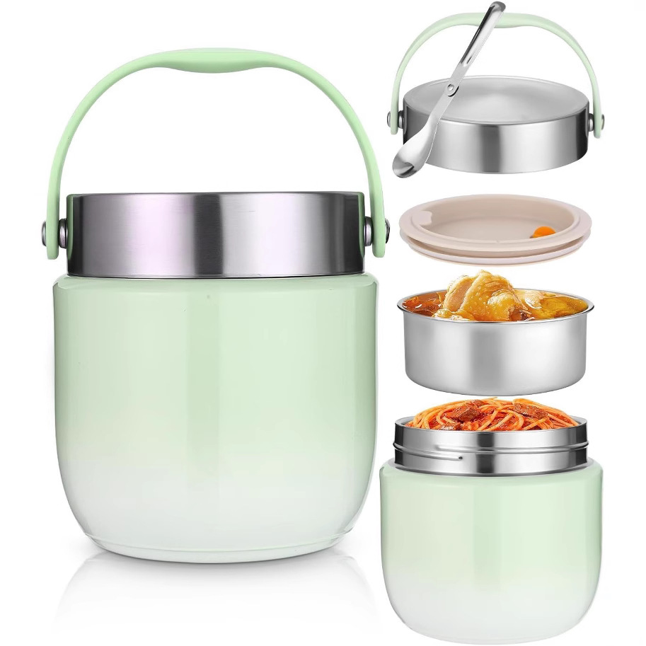 Cross-Border Amazon Insulated Lunch Box Insulated Bucket Lunch Box 24-Hour Extra Long Insulated Lunch Bucket Office Worker Insulated Lunch Box