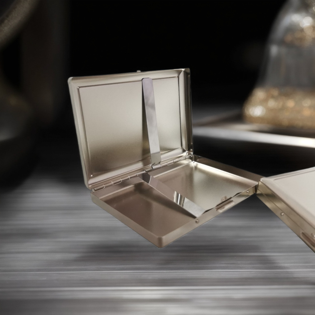 Men's Creative Metal Cigarette Case 16 or 20 Pack Concave Matte Double Metal Clip Portable Iron Cigarette Case Flip