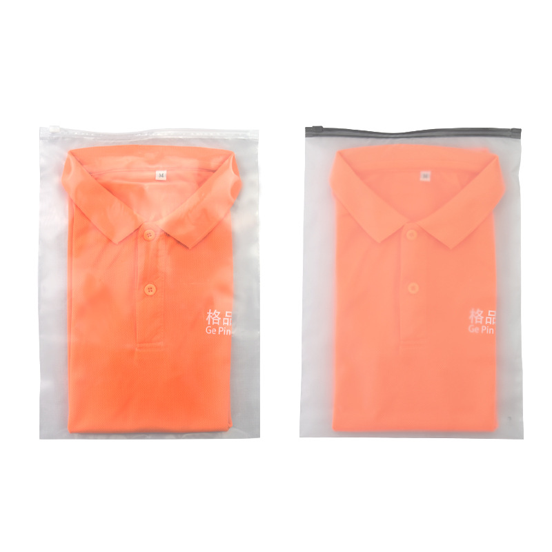 Customized Clothing Zipper Bag Horizontal Packaging Bag Frosted Clothes Plastic Transparent Intimates Storage Bag Starting from 50