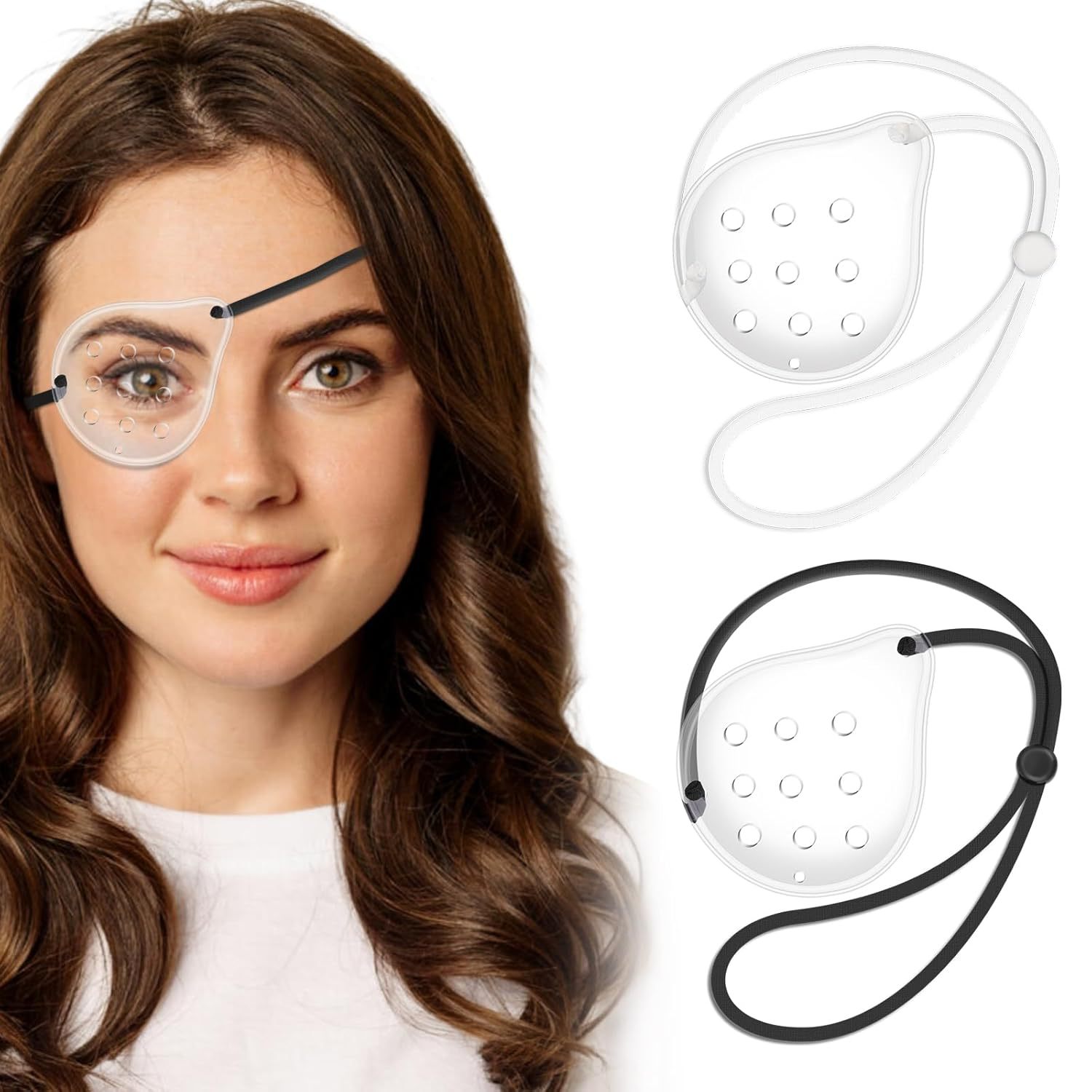 Cross-Border Trade Popular Eye Protection Eye Mask, Multi-Hole Plastic Transparent Breathable Single Eye Shield for Post-Ophthalmic Surgery