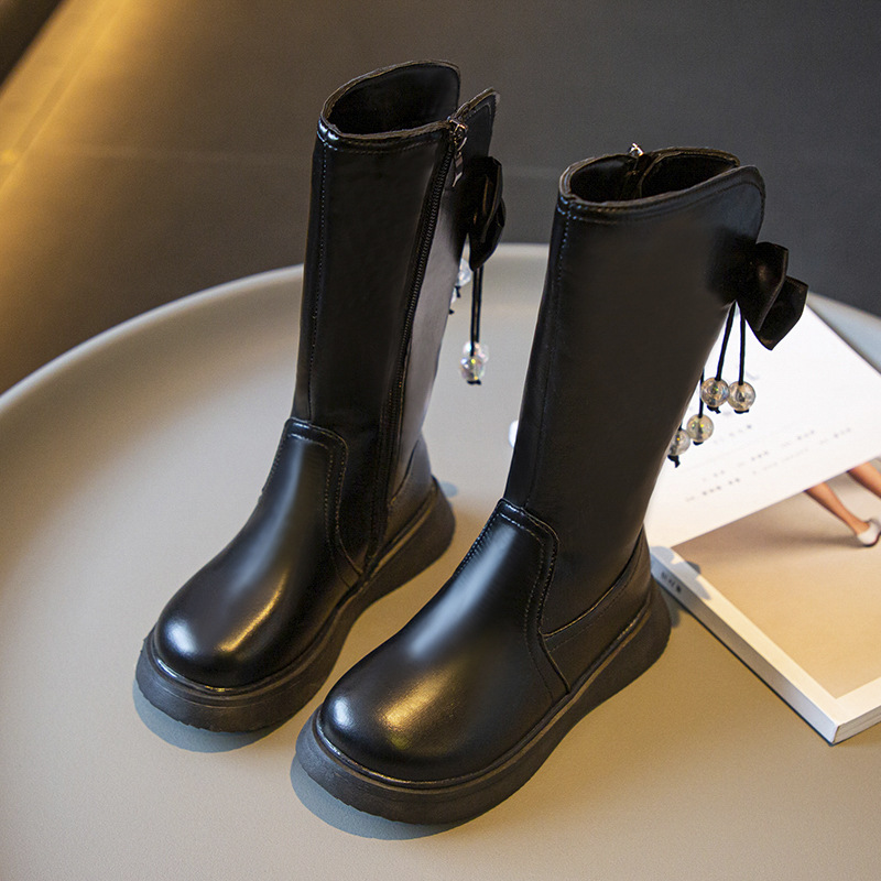 Girls Martin Boots 2024 New fleece-lined Winter Styline Princess Shoes British Style Children's Long Boots Girls Boots