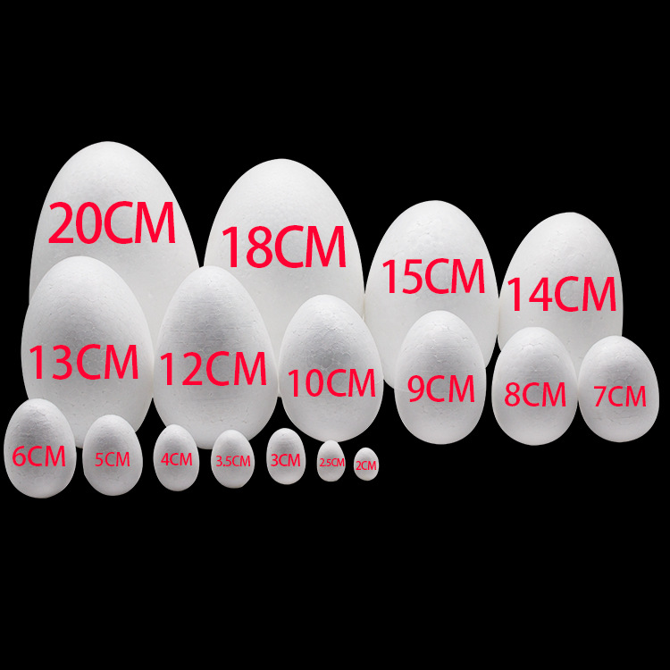 Прямые поставки с фабрики белые пустые пенопластовые яйца для рисования Хэллоуин DIY раннее образование
